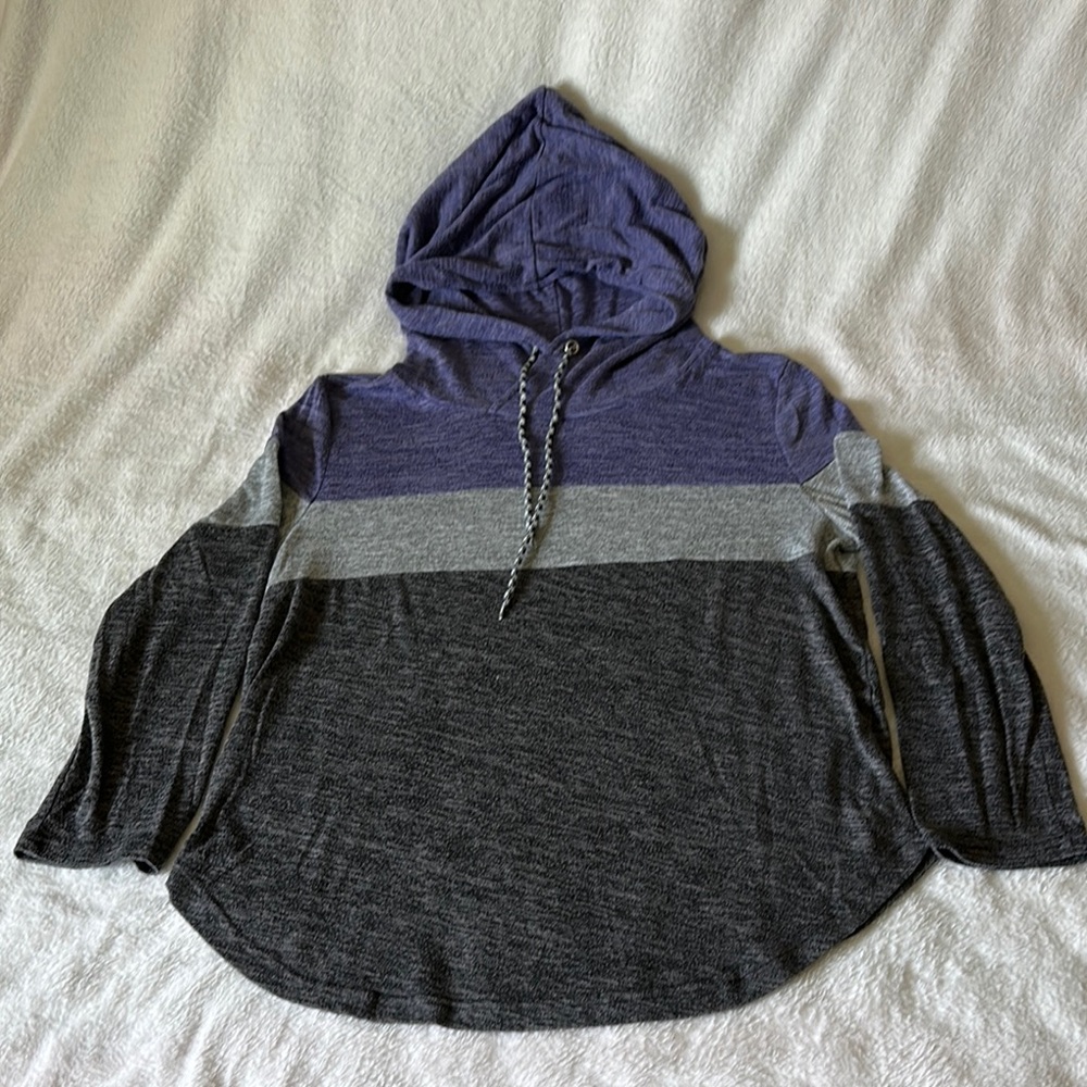 Purple and Gray Hooded Sweater